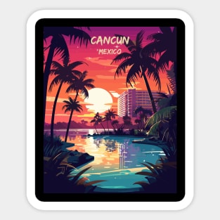 Cancun, Mexico, Beach, Water, Sand, Travel Print Sticker